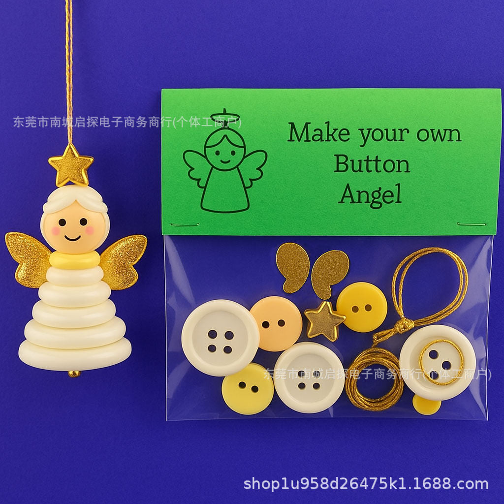 Christmas gift Christmas Button Ornament - Festive Santa Design Craft Kit （green Christmas tree） - Image 4