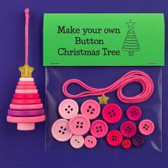 Christmas gift Christmas Button Ornament - Festive Santa Design Craft Kit （green Christmas tree） - Image 5