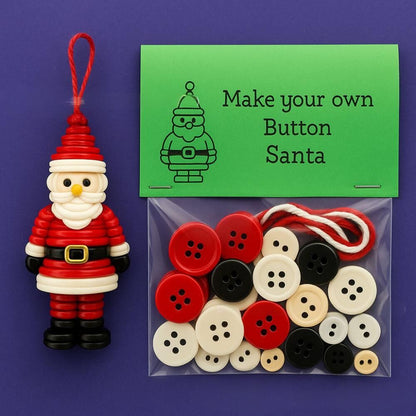 Christmas gift Christmas Button Ornament - Festive Santa Design Craft Kit （Snowman） - Image 2