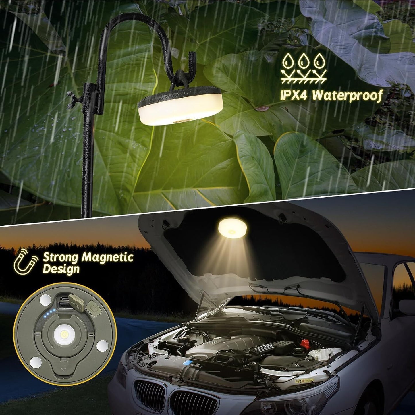 Solar Camping String Lights: 5-Mode IPX4 Waterproof USB/Solar Powered 2-in-1 for Outdoor Tents, Hiking & Party Decor - Image 5