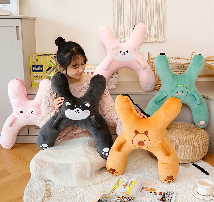 Christmas gift for kids-Kids Travel Pillow, Ergonomic Plush Support for Car Rides, Comfortable Sleep Companion for Children（pink dog） - Image 2