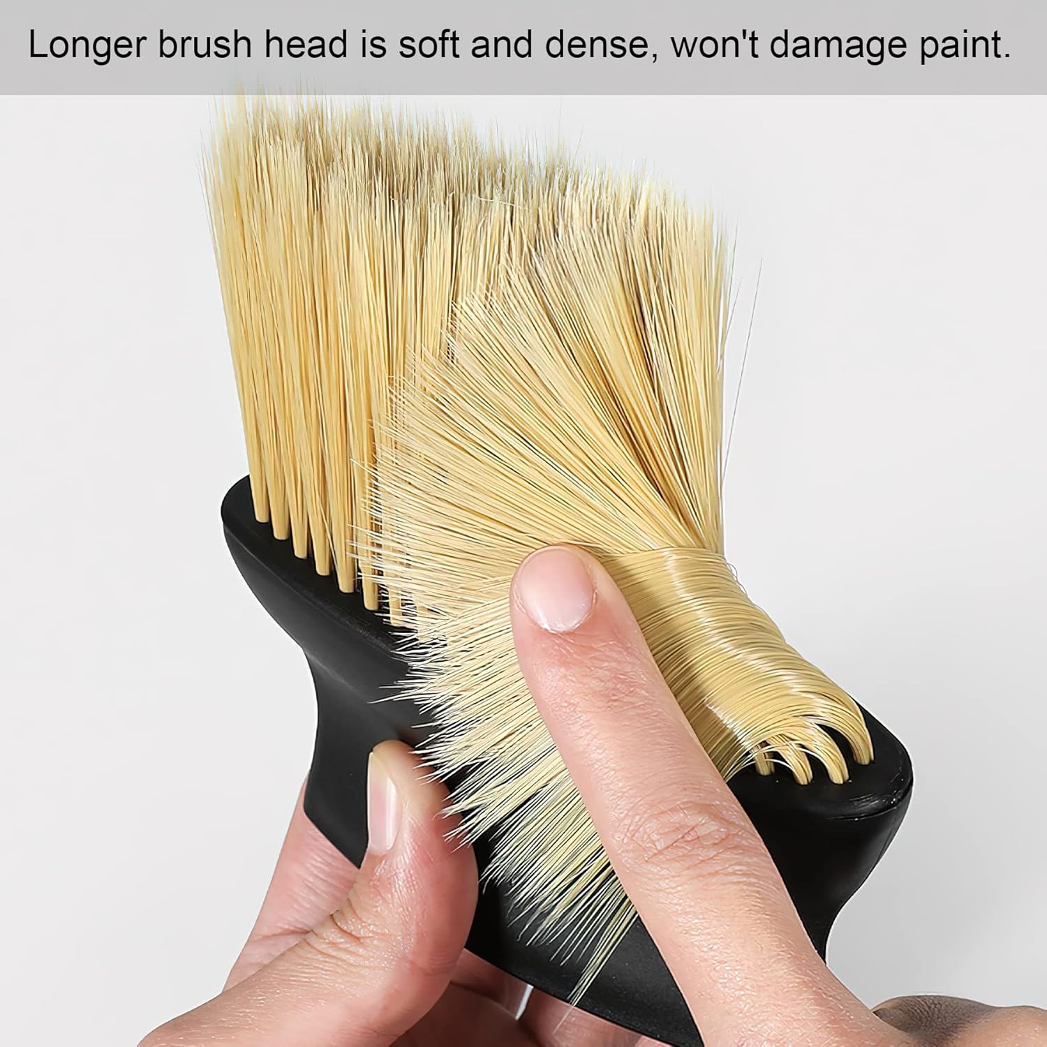 Yellow & Black Car Detailing Brush Set (2-Pack): Soft Bristle Dust Cleaners for Air Vents, Dashboard & Home Use - Image 4