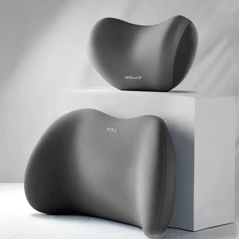 Christmas gift Car Headrest & Lumbar Support Set, Ergonomic Plush Cushion for Driver & Passenger, Comfort & Spine Protection for Long Drives（brown） - Image 7
