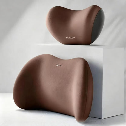 Christmas gift Car Headrest & Lumbar Support Set, Ergonomic Plush Cushion for Driver & Passenger, Comfort & Spine Protection for Long Drives（pink） - Image 9