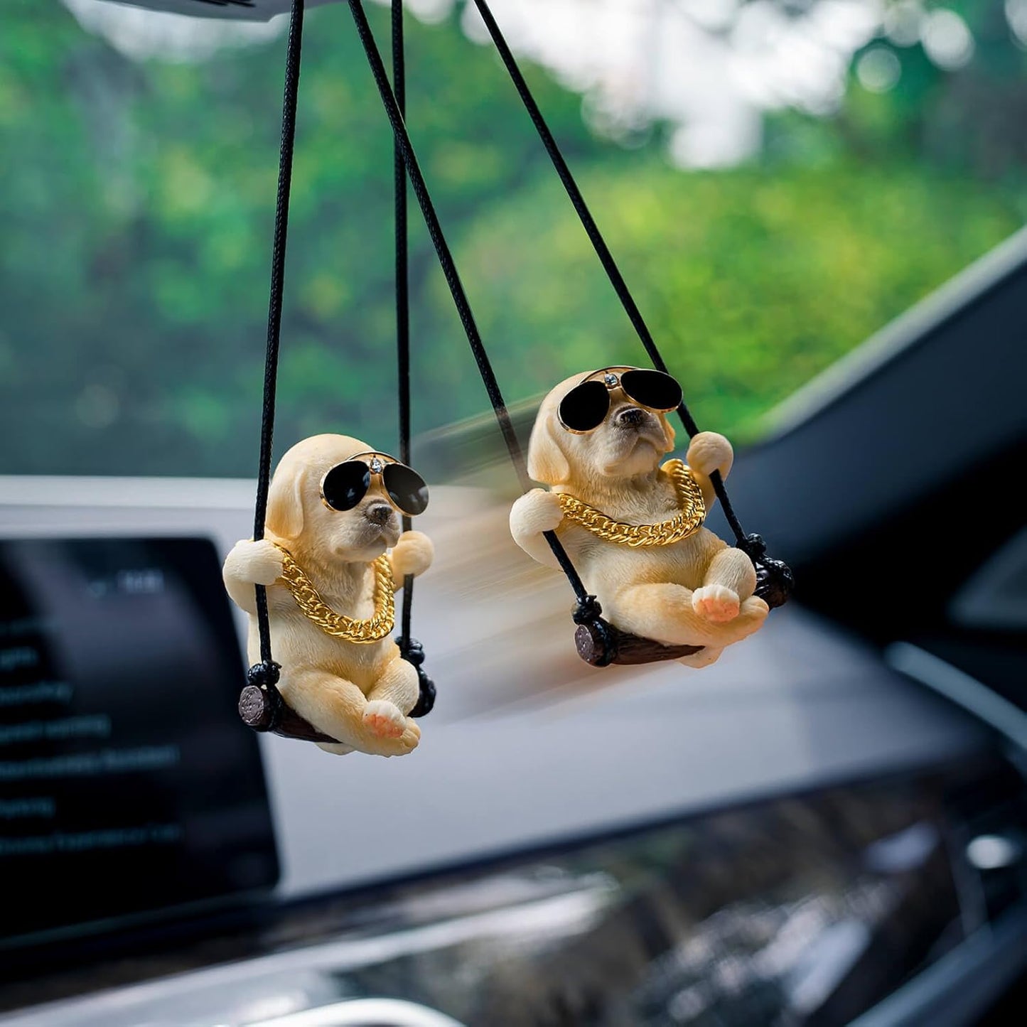 Cute Swinging Labrador Car Mirror Ornament: Yellow Retriever Hanging Accessory for Australian Drivers & Dog Lovers - Image 3
