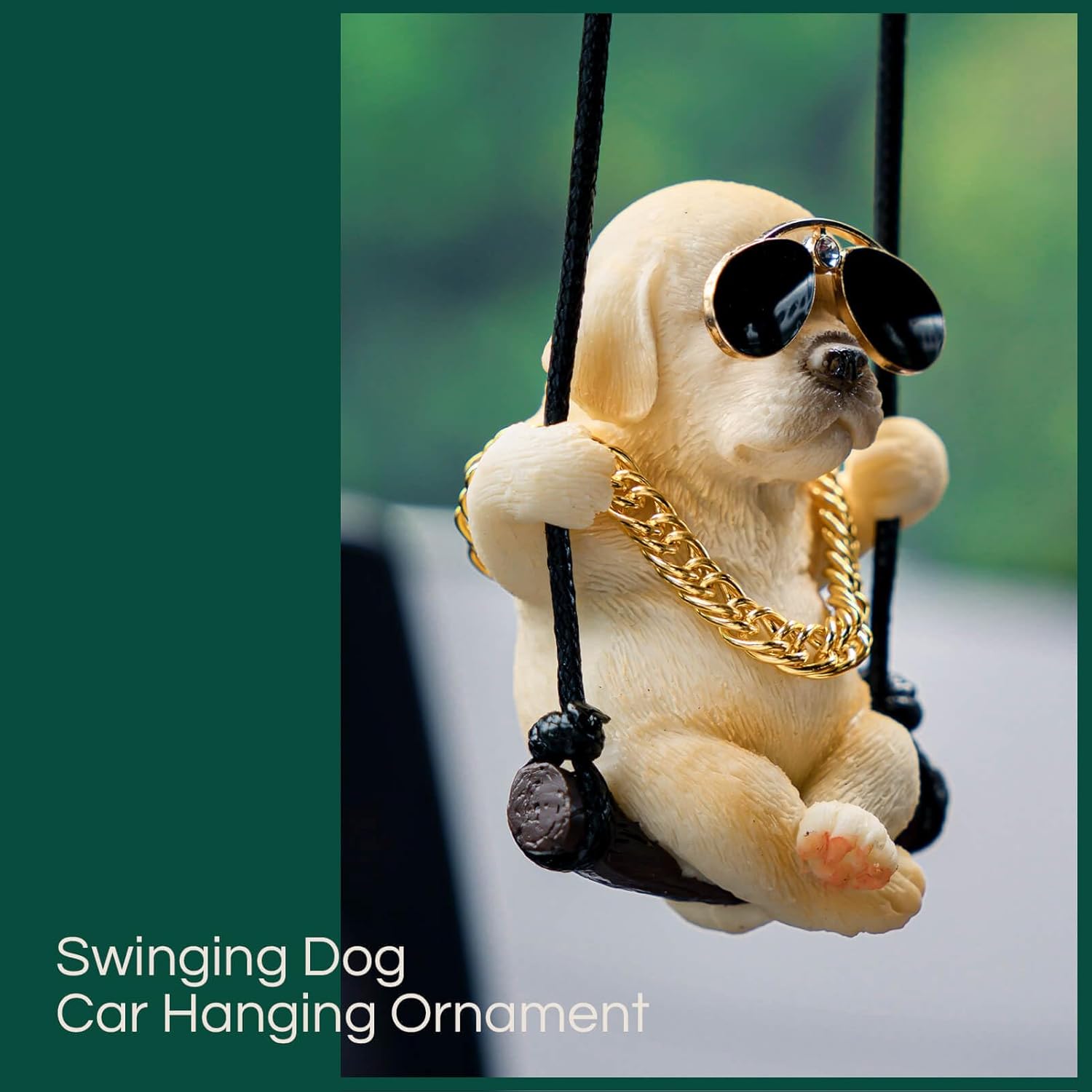 Cute Swinging Labrador Car Mirror Ornament: Yellow Retriever Hanging Accessory for Australian Drivers & Dog Lovers - Image 4