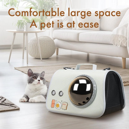 pet products Printed Space Capsule Cat Bag, Large Capacity Crossbody Dog Bag, Universal Pet Bag for All Seasons - Image 5