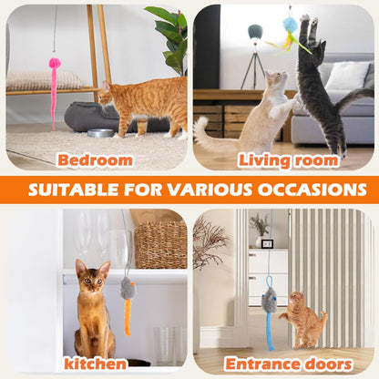 Rechargeable Electric Cat Teaser with Remote: Interactive 2-Mode Door Clip Toy for Australian Cats’ Exercise & Fun (Blue) - Image 5