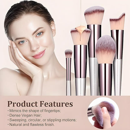 Champagne Gold Makeup Brush Set (18-Piece): Professional, Cruelty-Free for Foundation, Blush & Eyeshadow, Ideal for Aussies - Image 3