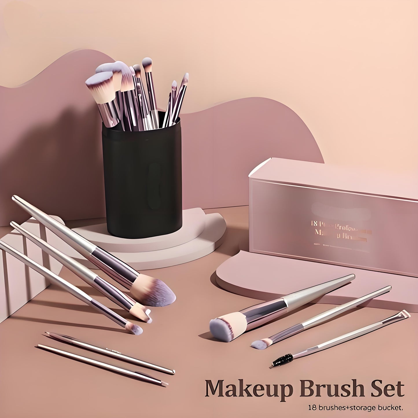 Champagne Gold Makeup Brush Set (18-Piece): Professional, Cruelty-Free for Foundation, Blush & Eyeshadow, Ideal for Aussies - Image 6
