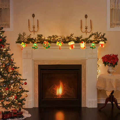 10M 80-LED Christmas Fairy String Lights: Santa/Snowman/Wreath Battery-Powered Warm White Decor for Home/Party - Image 5