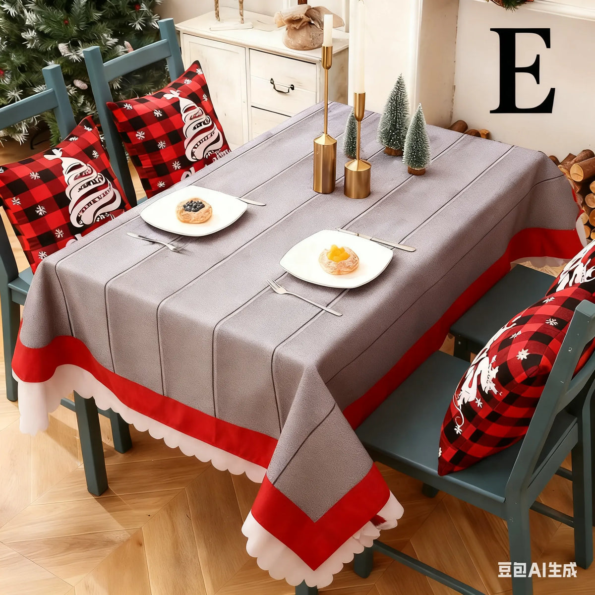 Christmas gift Christmas Tablecloth - Festive 180x150cm Table Cover for Holiday Dining & Home Decor（A） - Image 5