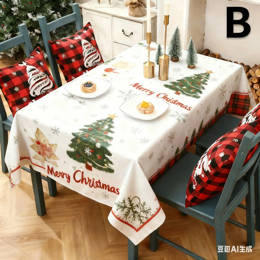 Christmas gift Christmas Tablecloth - Festive 180x150cm Table Cover for Holiday Dining & Home Decor（B）