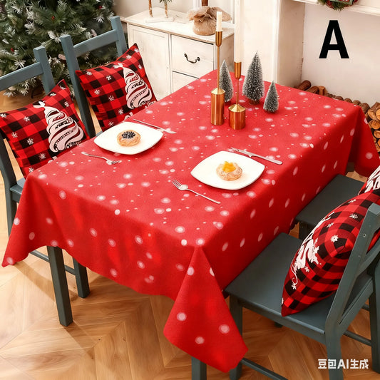 Christmas gift Christmas Tablecloth - Festive 180x150cm Table Cover for Holiday Dining & Home Decor（D） - Image 4