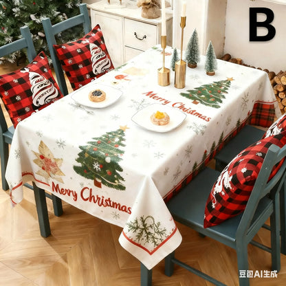 Christmas gift Christmas Tablecloth - Festive 180x150cm Table Cover for Holiday Dining & Home Decor（D） - Image 5