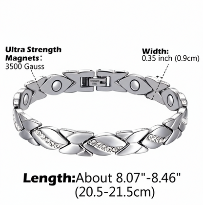 Christmas gift Stylish Ancient Copper Magnetic Therapy Bracelet with Diamond Accents - Enhance Health & Elegance（bronze） - Image 3