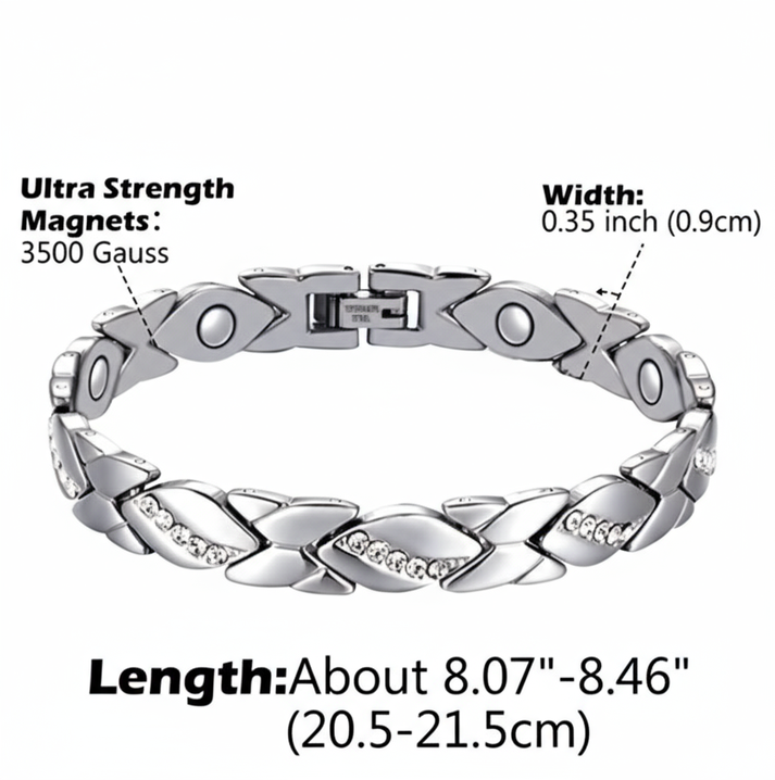 Christmas gift Stylish Ancient Copper Magnetic Therapy Bracelet with Diamond Accents - Enhance Health & Elegance（Rose gold） - Image 3