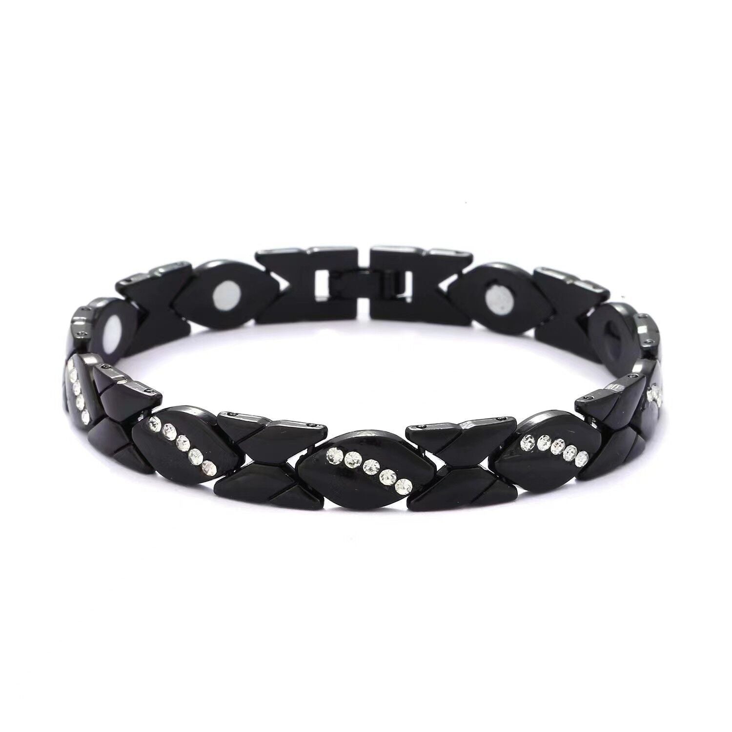 Christmas gift Stylish Ancient Copper Magnetic Therapy Bracelet with Diamond Accents - Enhance Health & Elegance（Rose gold） - Image 6