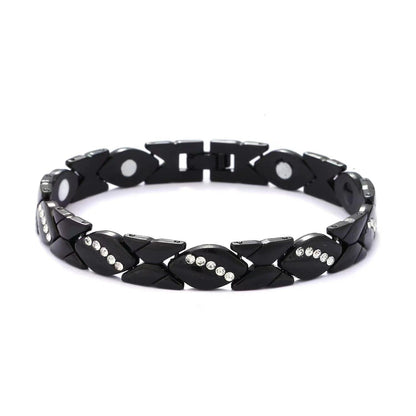 Christmas gift Stylish Ancient Copper Magnetic Therapy Bracelet with Diamond Accents - Enhance Health & Elegance（Rose gold） - Image 6