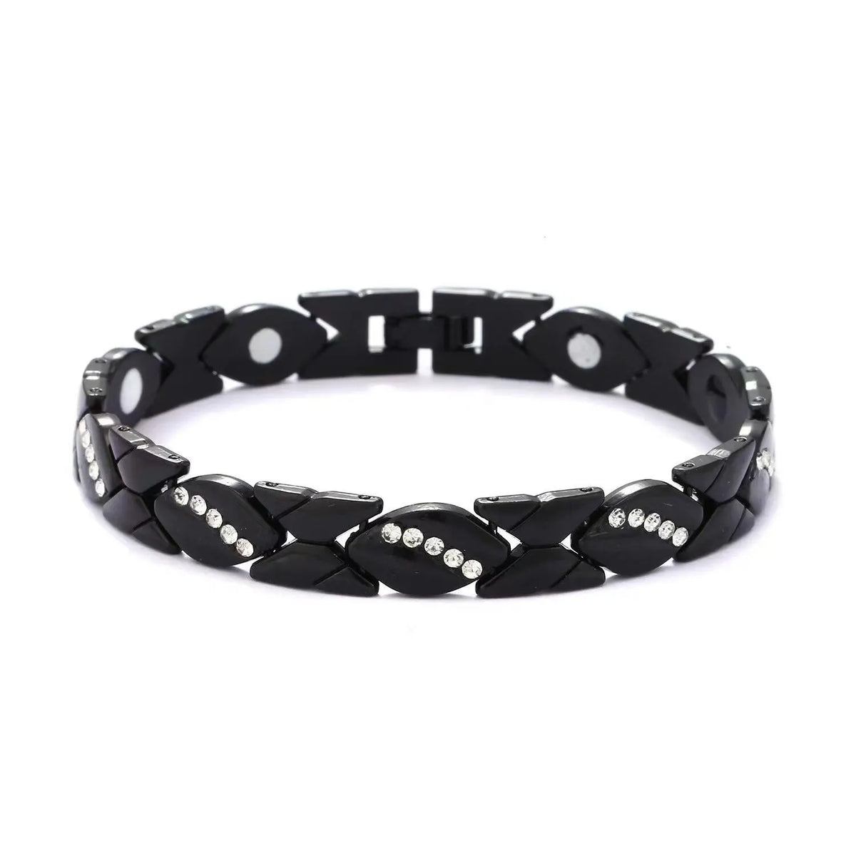 Christmas gift Stylish Ancient Copper Magnetic Therapy Bracelet with Diamond Accents - Enhance Health & Elegance（Rose gold） - Image 6