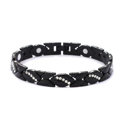 Christmas gift Stylish Ancient Copper Magnetic Therapy Bracelet with Diamond Accents - Enhance Health & Elegance（Rose gold） - Image 6