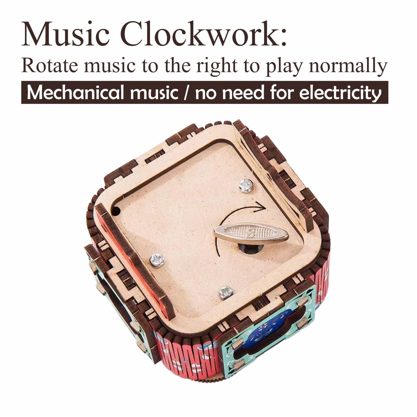 3D Wooden Music Box with LED Light – DIY Mechanical Puzzle Kit, Handcrafted Jewelry Storage, Romantic Gift for Her or Him (Red) - Image 7