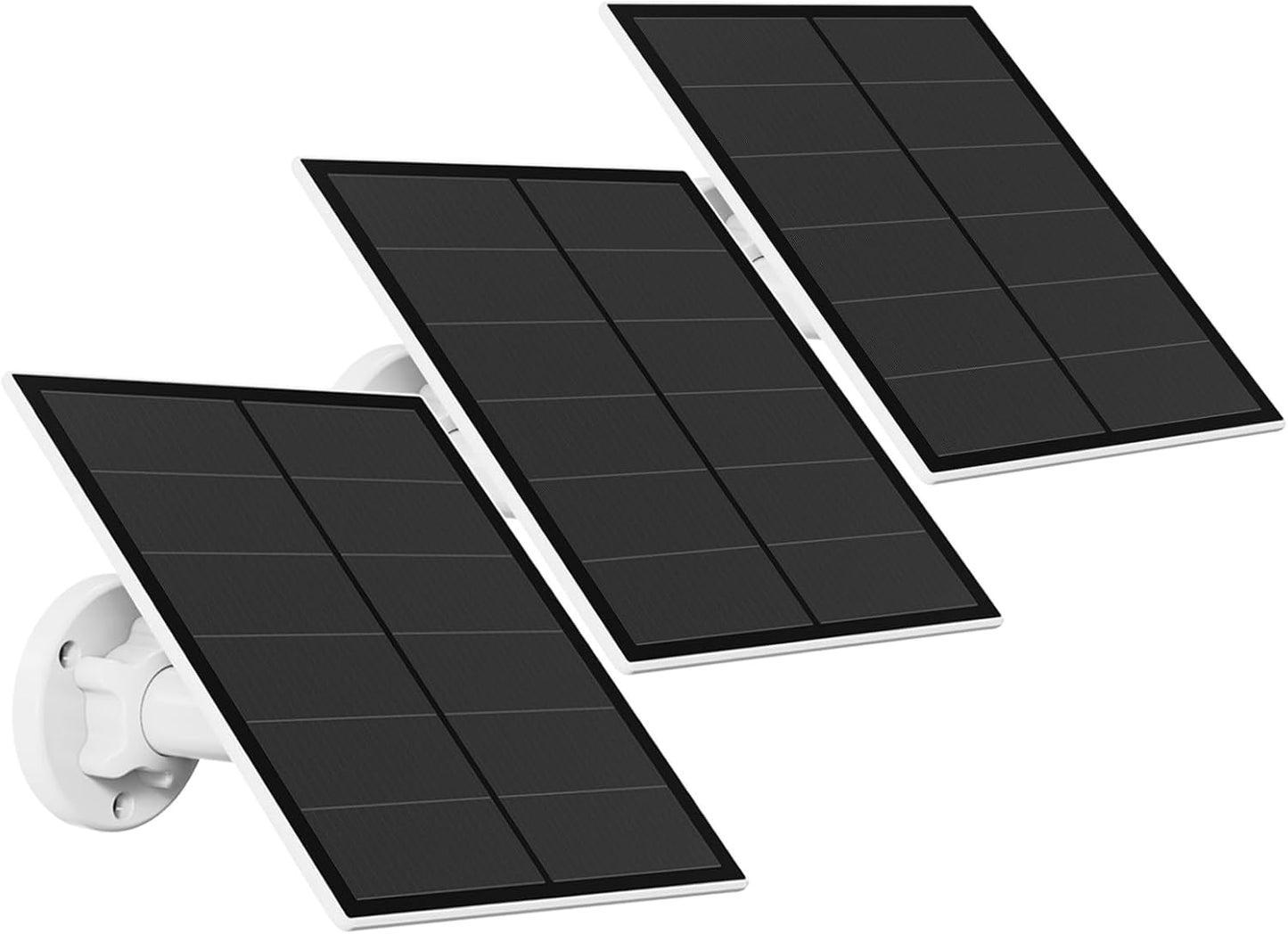 3-Pack 5W Solar Panel for Outdoor Security Camera – 5V USB Charger with 9.8ft Cable, IP65 Waterproof, Adjustable Mount, Compatible with Most Battery Cameras (White) - Image 3