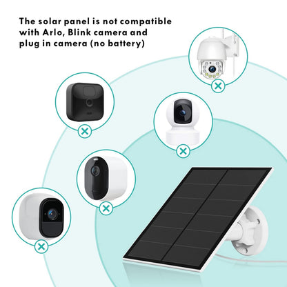 3-Pack 5W Solar Panel for Outdoor Security Camera – 5V USB Charger with 9.8ft Cable, IP65 Waterproof, Adjustable Mount, Compatible with Most Battery Cameras (White) - Image 5