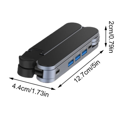 Adjustable Laptop Stand with USB Hub – Aluminum Foldable Riser for Home Office, Gaming, Travel & Business Use, Ergonomic Cooling Desk Mount (Black) - Image 2