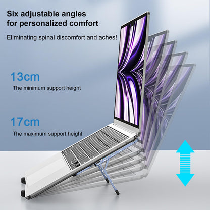 Adjustable Laptop Stand with USB Hub – Aluminum Foldable Riser for Home Office, Gaming, Travel & Business Use, Ergonomic Cooling Desk Mount (Black) - Image 3