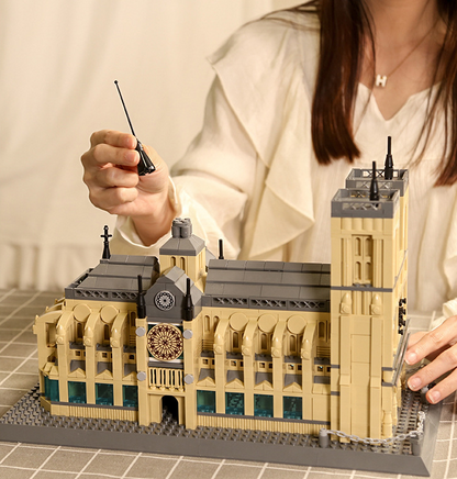 Notre-Dame Cathedral of Paris Mini Building Blocks Model – Iconic Gothic Landmark for Home Display, Educational Play & Gift-Giving (Beige) | Other Architectural Models Available In-Store - Image 3