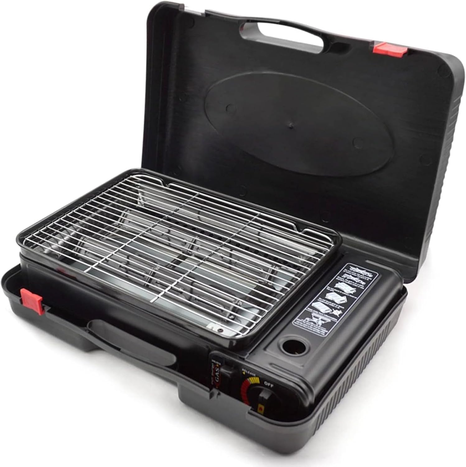 Portable Gas Grill with Removable Grate & Carry Case – Dual Fuel Outdoor Stove for Camping, Backyard BBQs & Beach Picnics (Black)  - Image 9