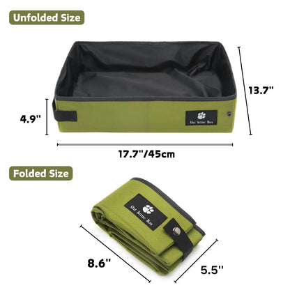 Portable Foldable Cat Litter Box – Waterproof, Leak-Proof Travel Cat Toilet with Large Opening, Ideal for Camping, Hotel Stays, Road Trips (Green) - Image 2