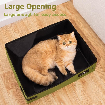 Portable Foldable Cat Litter Box – Waterproof, Leak-Proof Travel Cat Toilet with Large Opening, Ideal for Camping, Hotel Stays, Road Trips (Green) - Image 5