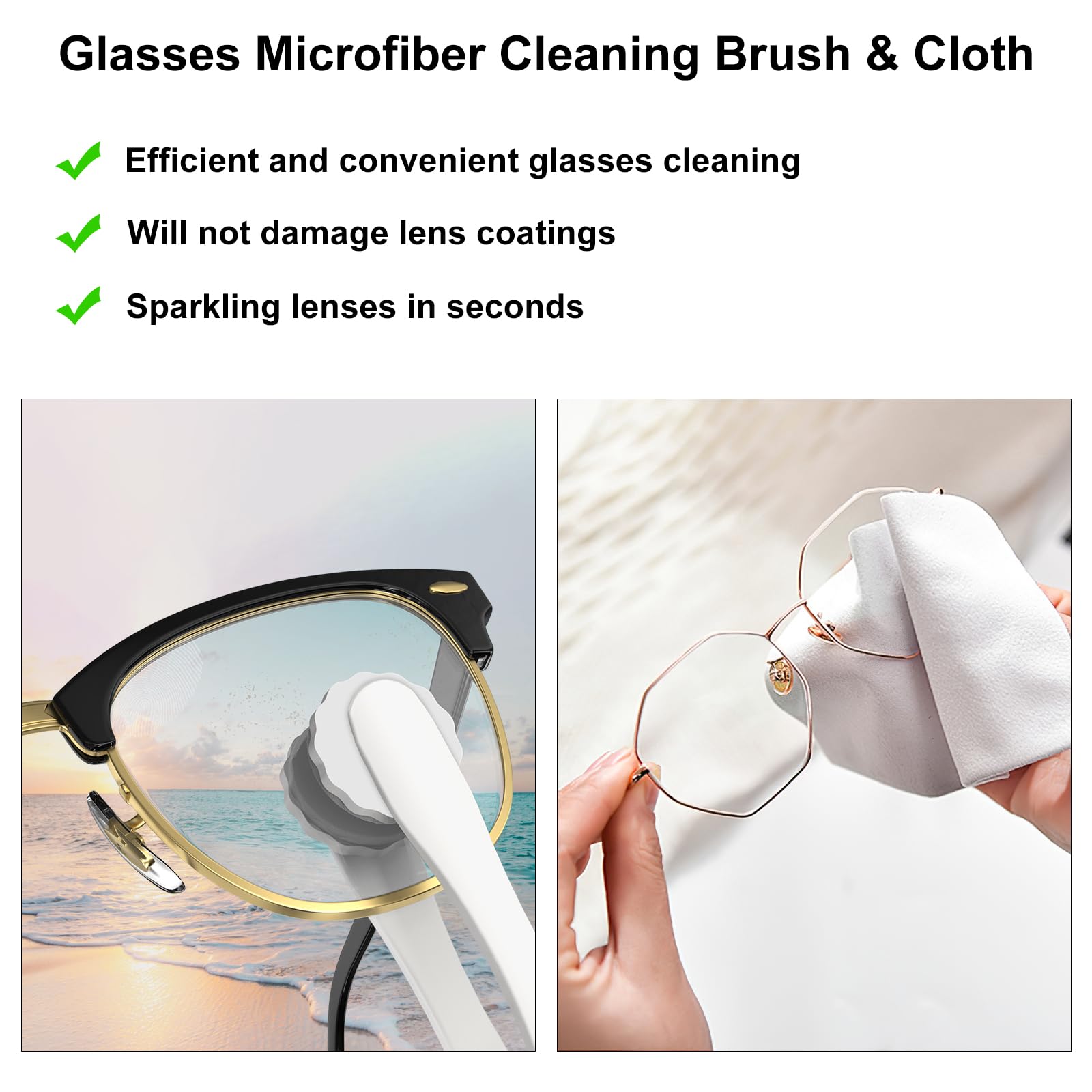 All-in-One Portable Glasses Cleaning Kit with Spray, Brush & Microfiber Cloth – Compact Lens Cleaner for Eyeglasses, Phone Screens, and More (White) - Image 5