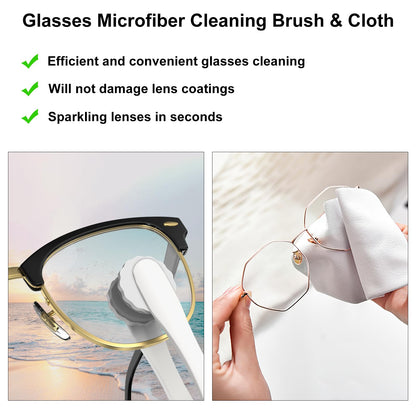 All-in-One Portable Glasses Cleaning Kit with Spray, Brush & Microfiber Cloth – Compact Lens Cleaner for Eyeglasses, Phone Screens, and More (White) - Image 5