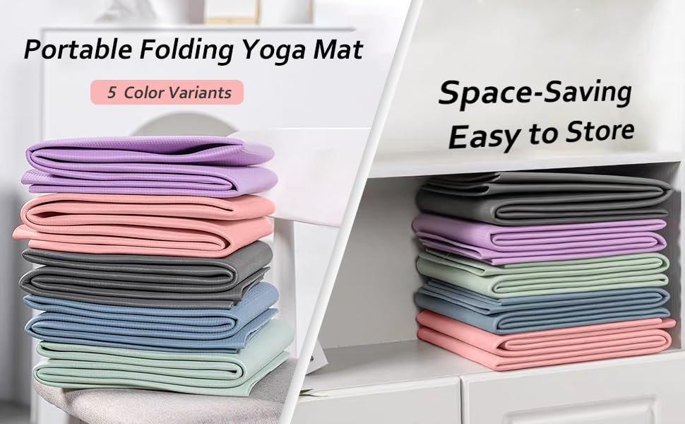 Portable Foldable Yoga Mat – Dual-Sided Non-Slip TPE Exercise Mat for Yoga, Pilates, Kids Nap & Travel (Pink) | Other Colors Available in Store - Image 7
