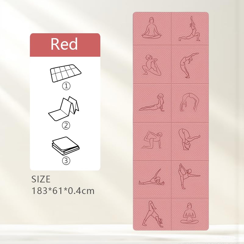 Portable Foldable Yoga Mat – Dual-Sided Non-Slip TPE Exercise Mat for Yoga, Pilates, Kids Nap & Travel (Pink) | Other Colors Available in Store - Image 8