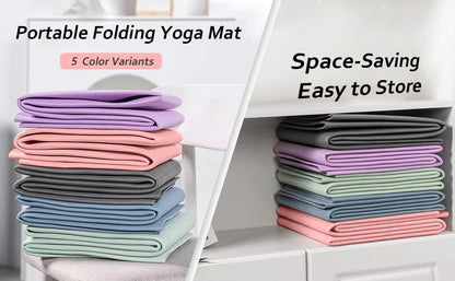 Portable Foldable Yoga Mat – Dual-Sided Non-Slip TPE Exercise Mat for Yoga, Pilates, Kids Nap & Travel (Black) | Other Colors Available in Store - Image 7