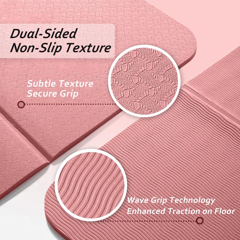 Portable Foldable Yoga Mat – Dual-Sided Non-Slip TPE Exercise Mat for Yoga, Pilates, Kids Nap & Travel (Green) | Other Colors Available in Store - Image 6