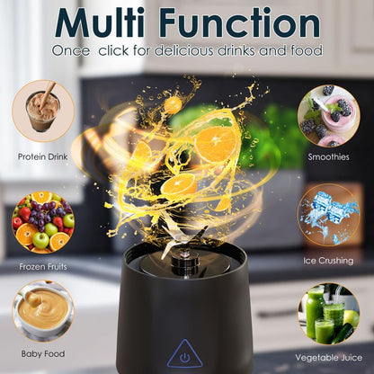Portable Blender with 360W Motor – Wireless 24oz Juicer, USB-C Rechargeable, Self-Cleaning, 6-Blade, BPA-Free (Black) | Other Colors Available in Store - Image 4