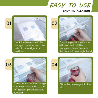 2-Pack Refrigerator Can Organizer – Hanging Soda & Beer Rack, Space-Saving Shelf for Fridge, Holds 8 Cans, Easy Installation (White) - Image 5