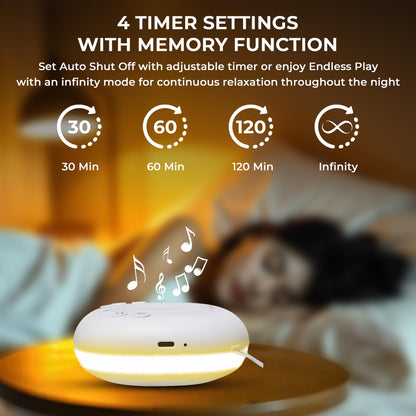 Portable White Noise Machine with 20 Soothing Sounds & RGB LED Night Light – Compact Sleep Sound Device for Babies, Adults & Travel - Image 4