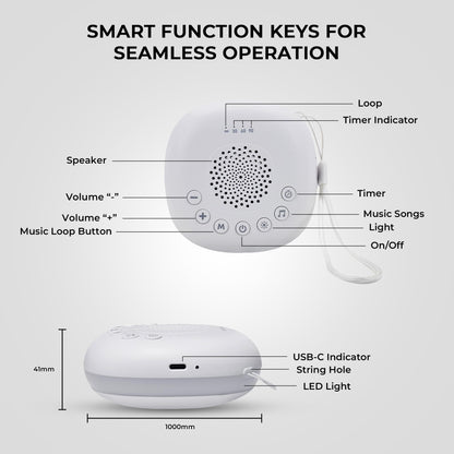 Portable White Noise Machine with 20 Soothing Sounds & RGB LED Night Light – Compact Sleep Sound Device for Babies, Adults & Travel - Image 6
