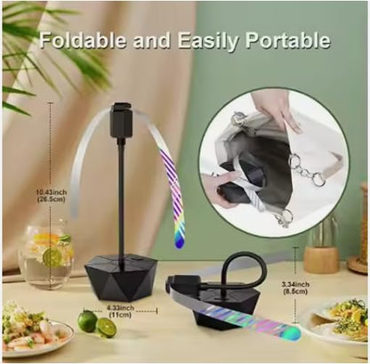 Rechargeable Anti-Fly Fan for Table – Foldable Holographic Blade Insect Repeller with Soft-Stop Safety, USB Charging for Indoor Outdoor Use, Picnic, BBQ, Kitchen, and Camping (Black) - Image 5