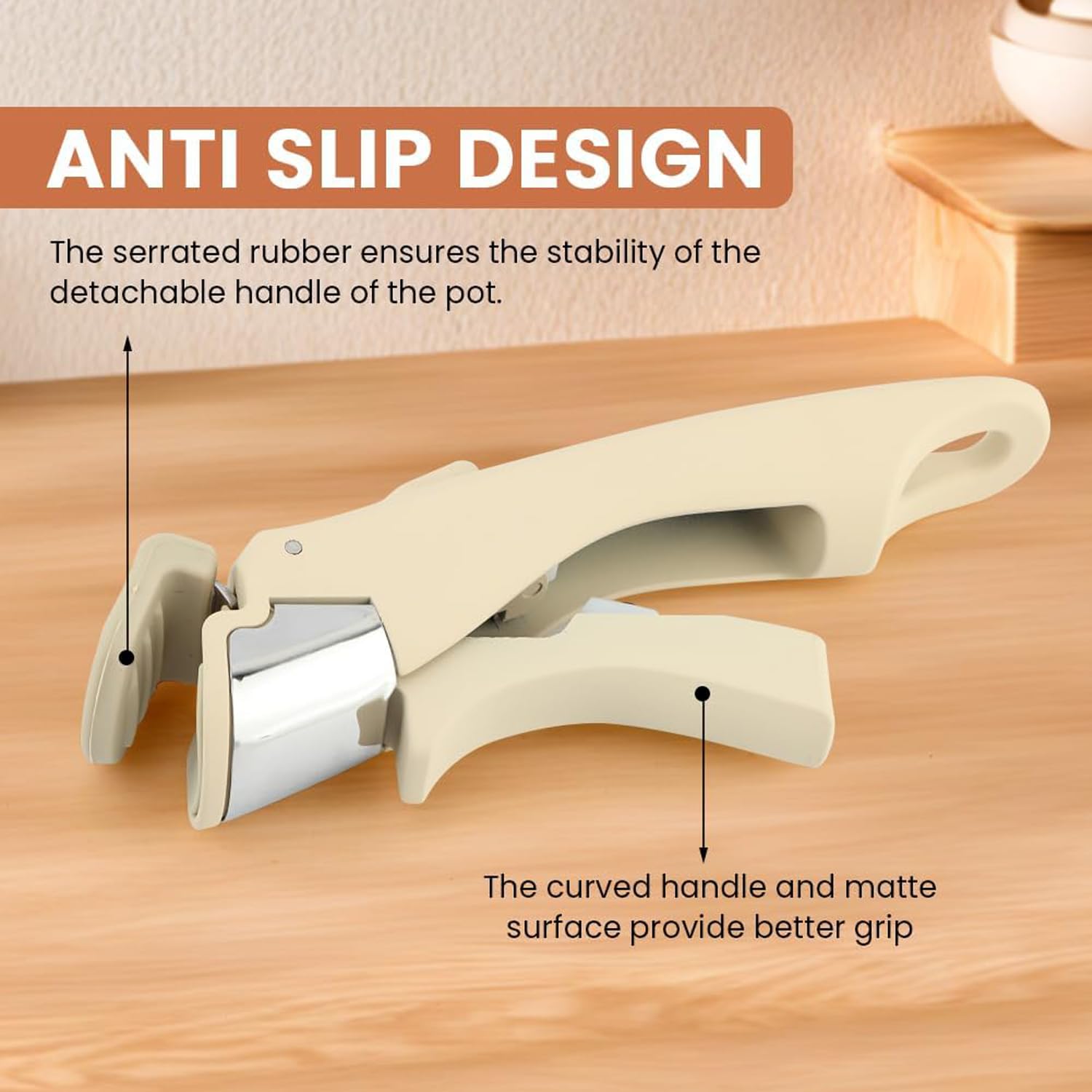 Removable Pot Handle with Quick-Release Clip – Universal Kitchen Cookware Handle Replacement for Pans and Pots (White) - Image 6
