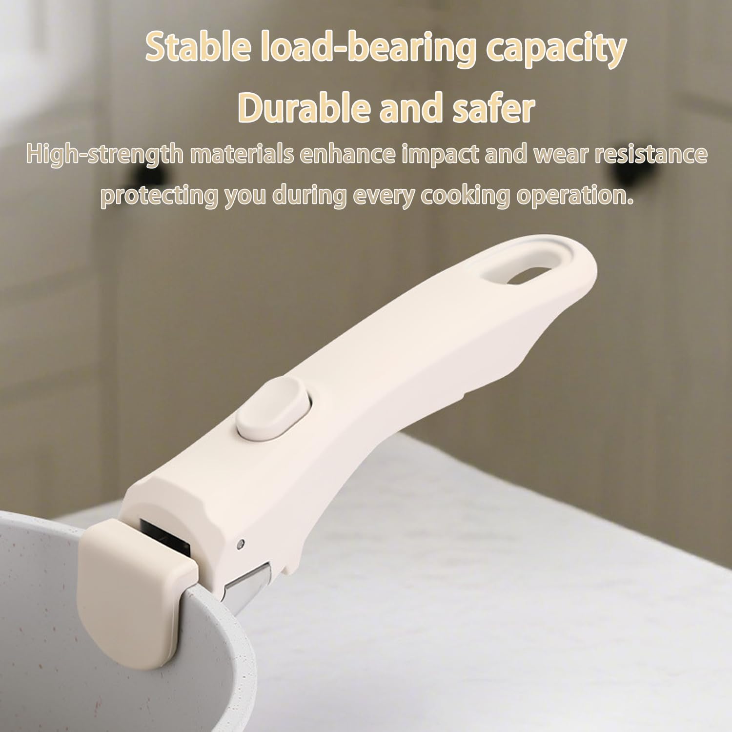 Removable Pot Handle with Quick-Release Clip – Universal Kitchen Cookware Handle Replacement for Pans and Pots (White) - Image 7