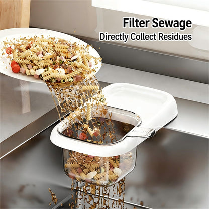 2-Pack Kitchen Sink Drain Basket – White Suction Mount Strainer for Food Waste, Tea Leaves & Vegetables – Space-Saving Filter with Top Storage (White) - Image 3