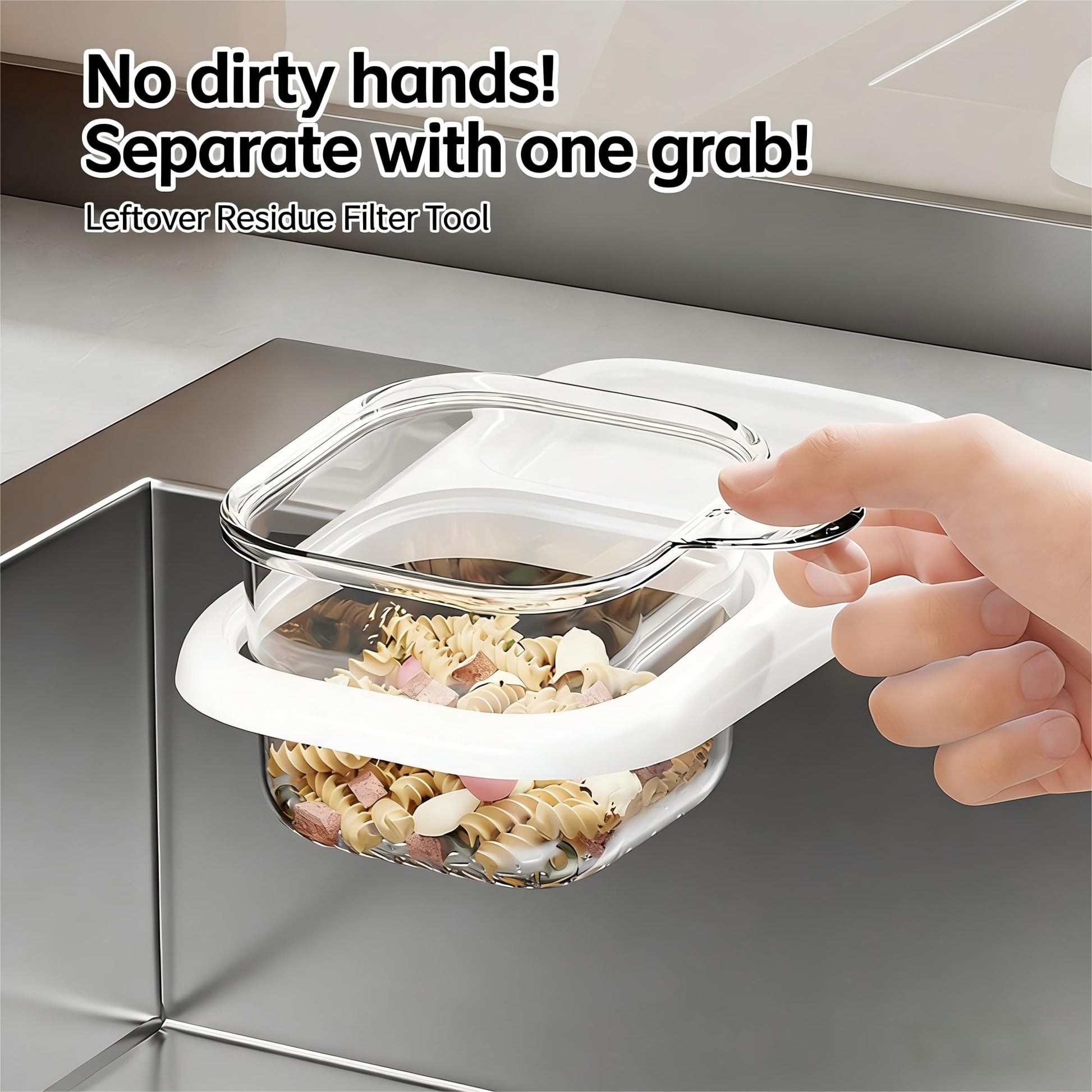 2-Pack Kitchen Sink Drain Basket – White Suction Mount Strainer for Food Waste, Tea Leaves & Vegetables – Space-Saving Filter with Top Storage (White) - Image 4