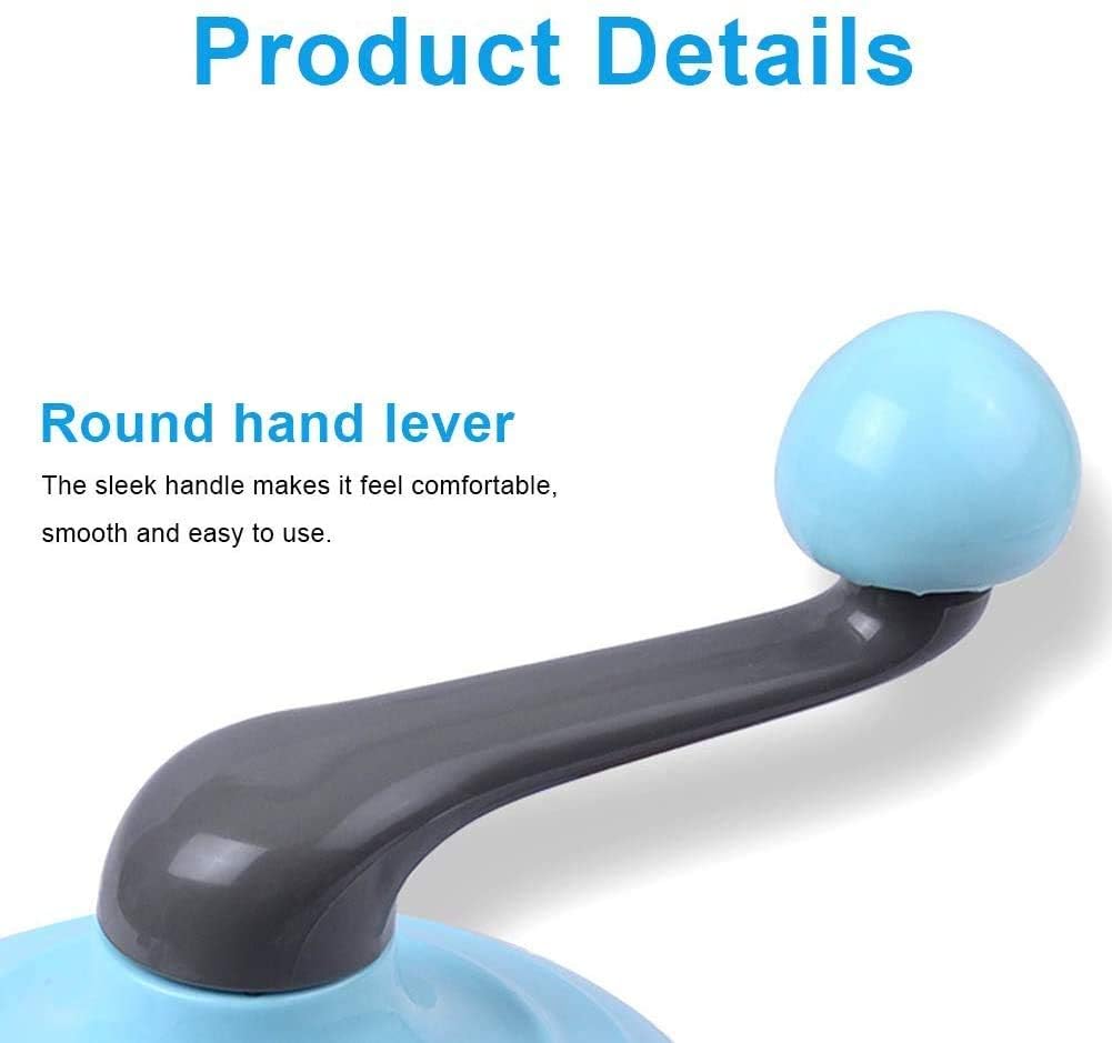 Hand-Crank Egg Beater with 4-Axis Stir Bar – Manual Kitchen Mixer for Whipping Cream, Eggs & Batter – Food-Grade Plastic & Stainless Steel Design (Blue)  - Image 3